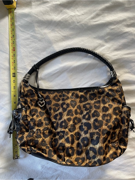 Brighton Handbags - Brighton Leopard Print Shoulder Bag - Black and Brown
